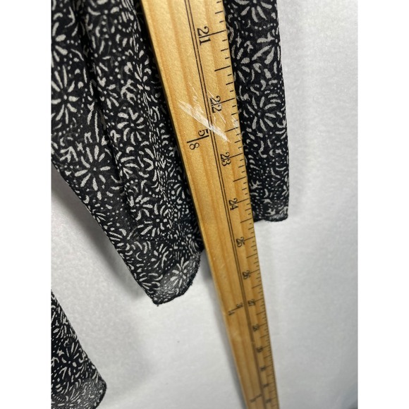 Motherhood Maternity Blouse Floral Print Long Sleeve‎ Sheer Black Top 3X Women - Picture 6 of 11